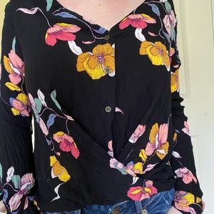 Black flowery blouse